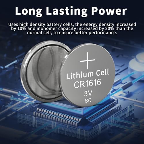 PKCELL CR1616 Battery 5 Pack, CR1616 3V Lithium Battery CR 1616 Battery