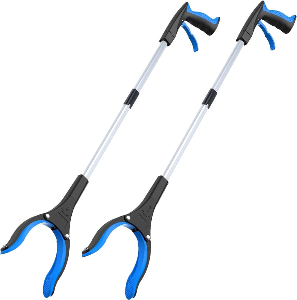 Grabber Reacher Tool - Foldable Gripper and Reaching Tool - Heavy Duty Pick Up Stick Grabbers for Seniors, Trash, Surgery Recovery Must Haves Gifts, 32” Picker Upper Grabber (Blue)
