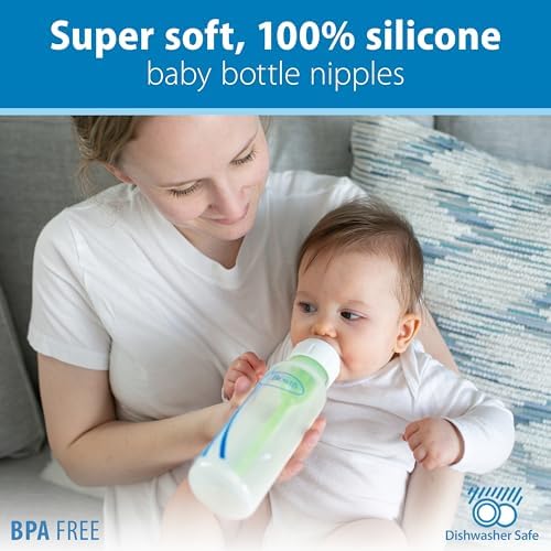 Dr. Brown's Anti-Colic Options+ Narrow Baby Bottle, Pink Floral, 4-Pack