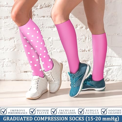 FEYHAY Copper Compression Socks (3 Pairs) 15-20 mmHg Circulation is Best Athletic & Daily for Men & Women, Running, Climbing
