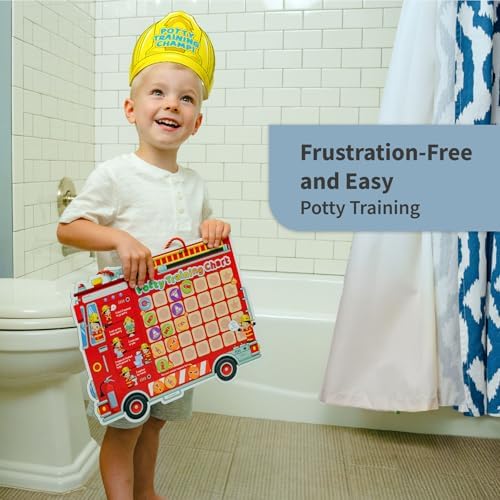 PUTSKA Potty Training Chart Toddler Boys, 35 Stickers, Crown, Firefighter