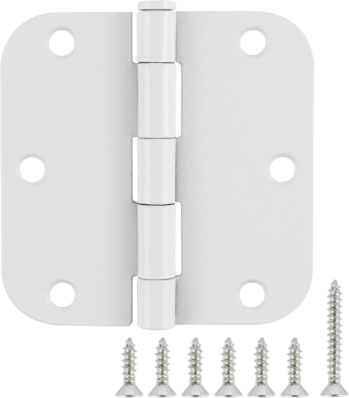 TDCHINGES Rounded Matte Black Door Hinges 3.5 Inch 5/8" Radius Flat 30 Pack