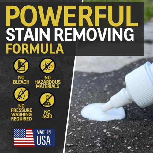 CHOMP! Concrete Oil Stain Remover: Pull It Out Removes and Cleans Oils, Greases from Garage Floors & Driveways 32 Fl Oz (Pack of 2)