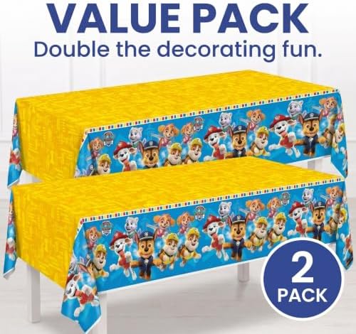 Paw Patrol Tablecloth 2-Pack - Paw Patrol Birthday Decorations for Party