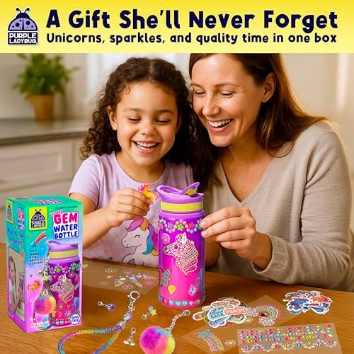 Decorate Your Own Water Bottle Kit for Girls - Birthday Gift Ages 4-10