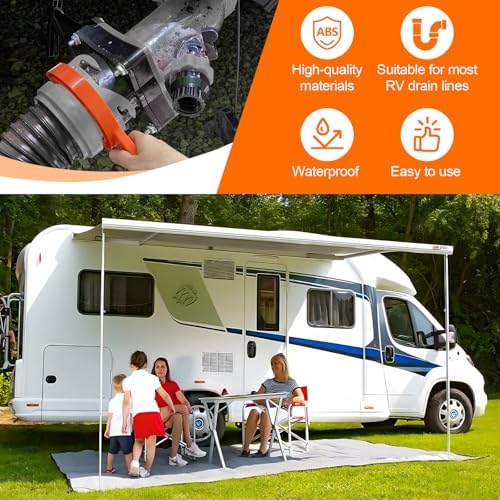 2 PCS RV Sewer Hose Wrench, Multi-Purpose Sewer Hose Connector Wrench for Connecting and Disconnecting Sewer Hoses, Fits 3-Inch and 4-Inch Male/Female RV Sewer Caps, RV Accessories