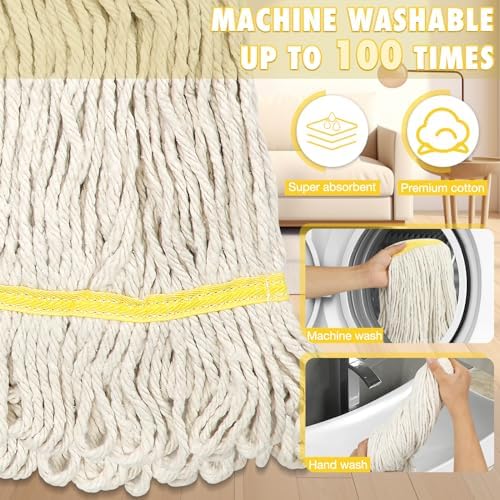 VOUBIEN Commercial Mop Heavy Duty Industrial Cotton Mops with Long Handle