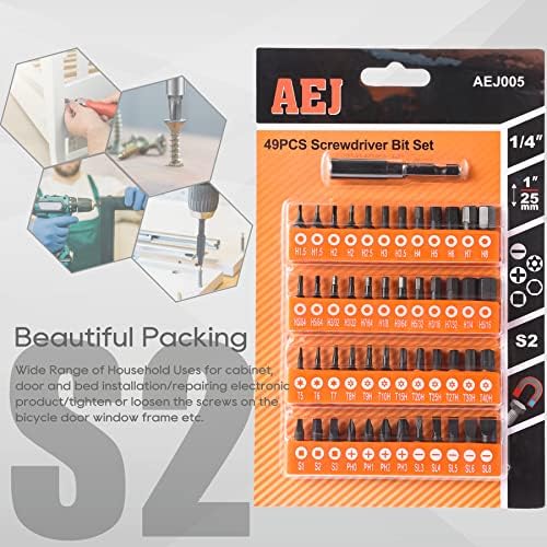 49-Pack Screwdriver Bit Set, Hex Bit Set, Hex Head Drill Bits Set
