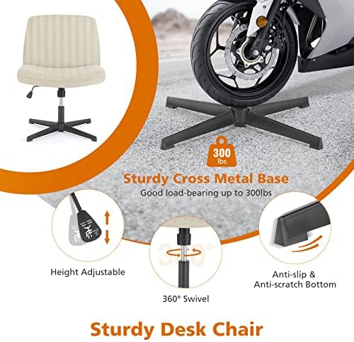 Sweetcrispy Criss Cross Chair, Armless Office Desk Chair