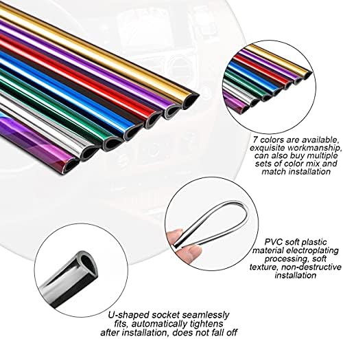 8sanlione 20PCS Waterproof Bendable Car Air Vent Trim Strips, Red