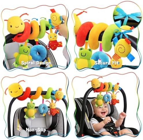 Spiral Car Seat Toys for Babies 0-12 Months