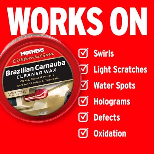 Mothers California Gold Brazilian Carnauba Cleaner Wax, 12 oz. Paste, 05500