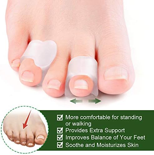 Welnove Gel Toe Separator, Pinky Toe Spacers, Little Toe Cushions, Small Toe Sleeves for Preventing Rubbing & Reducing Pressure (Pack of 12, Transparent)