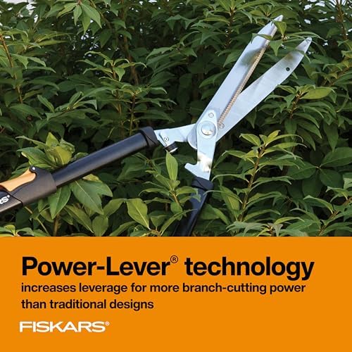 Fiskars 25"-33" Power-Lever Extendable Garden Hedge Shears, 10” Blades