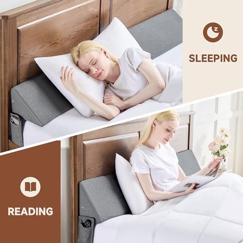 IFNOW Queen Bed Wedge Pillow(60"x6"x10"), Mattress Gap Filler 0-8", Grey