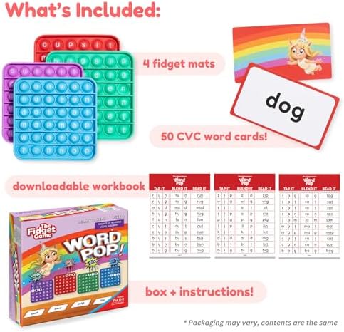 The Fidget Game Word Pop CVC Word Games for Kids 4-6