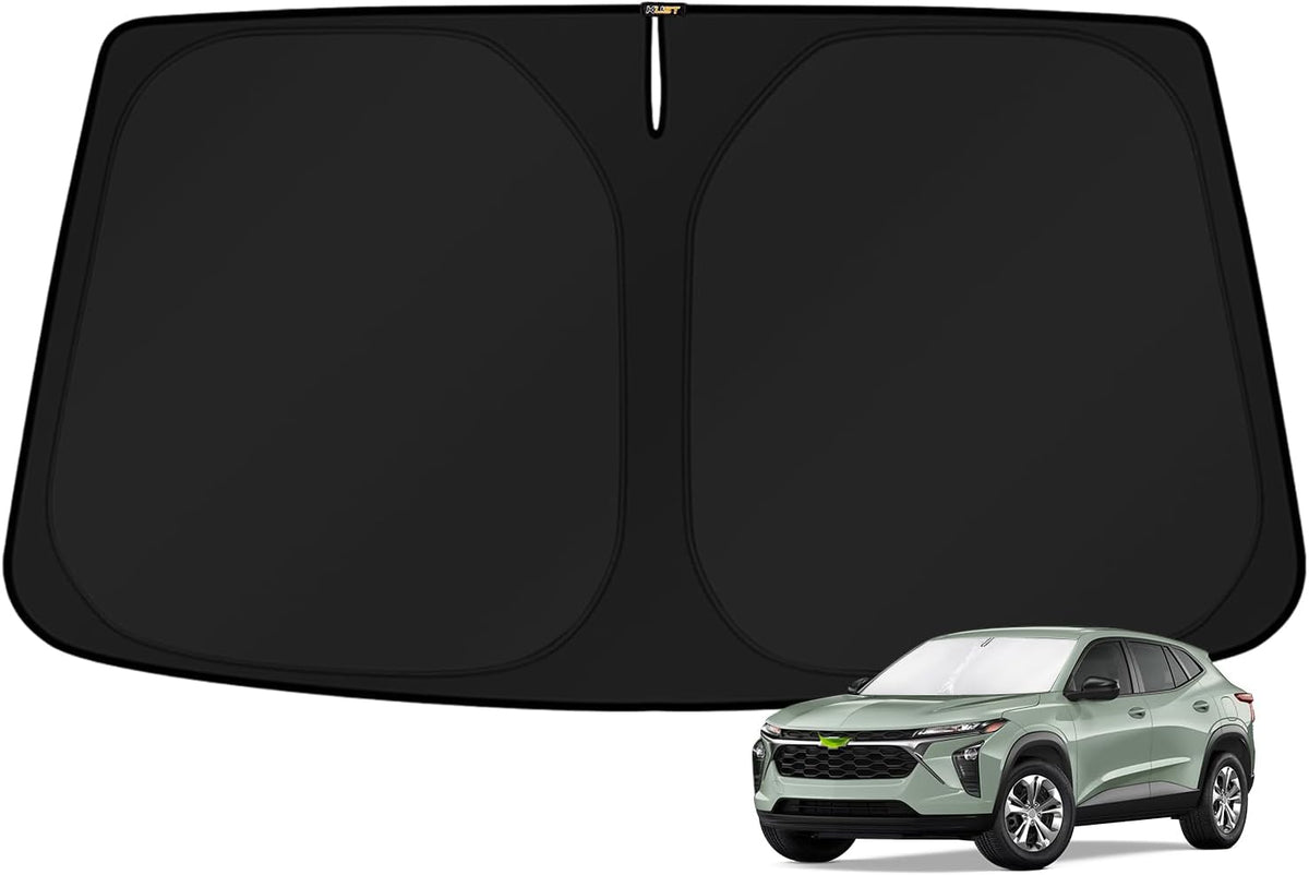 KUST Windshield Sun Shade for 2017-2026 Tesla Model Y/Model 3 Sunshade Accessories (Fit 2025-2026 Model Y Juniper / 2024 Model 3 Highland) Upgraded Foldable Sunshade, Blocks UV Rays Keep Car Cool