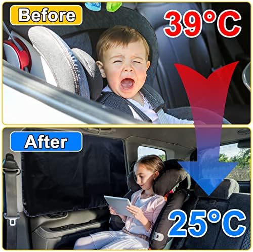 Lechin Magnetic Car Side Window Sun Shades for Baby, 2 PCS, 31.5 x 20 in