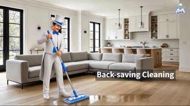 MR.SIGA Professional Microfiber Mop for Hardwood, Laminate Floor Cleaning
