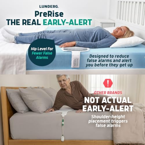 Lunderg Wireless Early Alert Bed Alarm System for Elderly & Fall Prevention