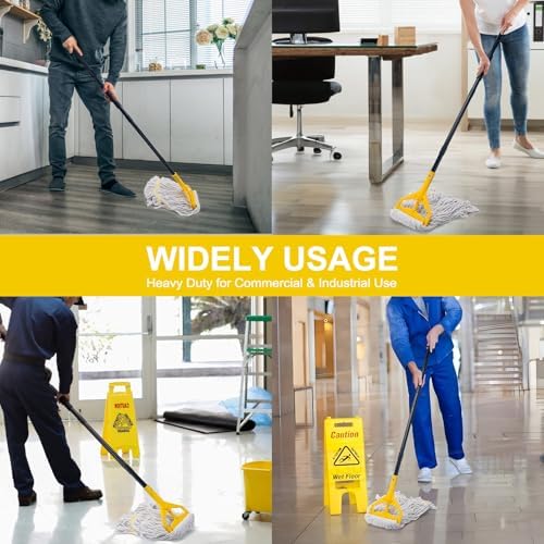 Commercial Mop with 3 Large Replacement Heads,Heavy Duty Industrial Mops