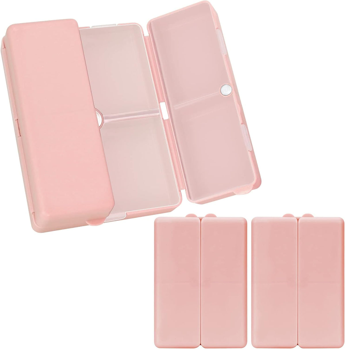 FYY Travel Pill Organizer, 7 Compartments Small Pill Box Medicine Case-Pink