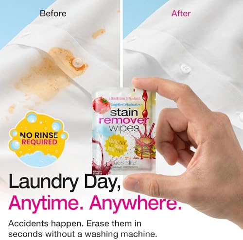 Stain Remover Wipes, 50 Count, Individually Wrapped, Instant Stain Removal