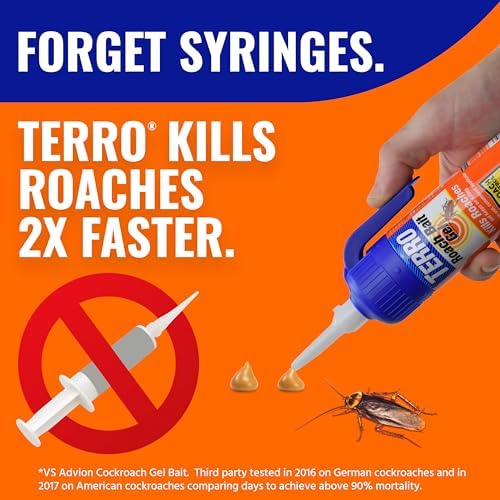 TERRO Cockroach Gel Bait Killer, 84g of Bait, Fast-Acting Roach Killer