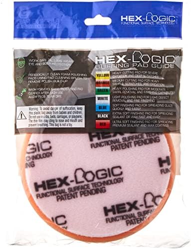 Chemical Guys, Hex-Logic Medium-Heavy Cutting Foam Pad, Orange, 5.5 inch