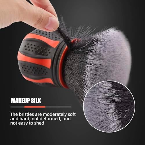 SPTA Ultra Soft Detailing Brush, Car Detail Brush, Orange Handle XL Synthetic Brush - Ultra Soft Bristles, Comes with Storage Rack, Covers Large Area Inside or Outside Vehicles