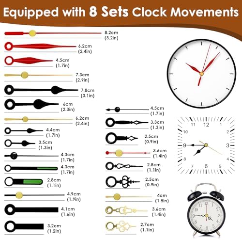 3PCS Clock Mechanism Kit, Quartz Clock Movement Replacement