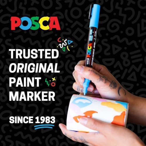 POSCA® PC-5M Water-Based Acrylic Paint Markers, Medium Tip, 8 Count