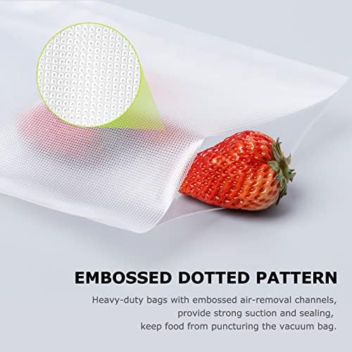Bonsenkitchen Precut Vacuum Sealer Bags 200 Quart 8" x 12", BPA Free