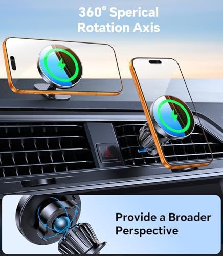 Kaistyle for MagSafe Car Mount Charger【Stronger Magnets】Magnetic Wireless Car Charger with Dashboard Pad Mounting Phone Holders for Your Car Accessories for Women Men Car Mount for iPhone 17 16 15 14