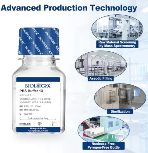 PBS Buffer 1X, Phosphate Buffered Saline Solution, 100mL