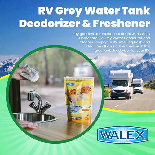 Walex Elemonate RV Grey Water Tank Deodorizer Tablets - Fresh Lemon, 5-Pack