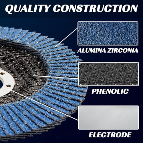 24 Pack Zirconia Flap Discs 4 1/2 for Angle Grinder 40 60 80 120 Grit