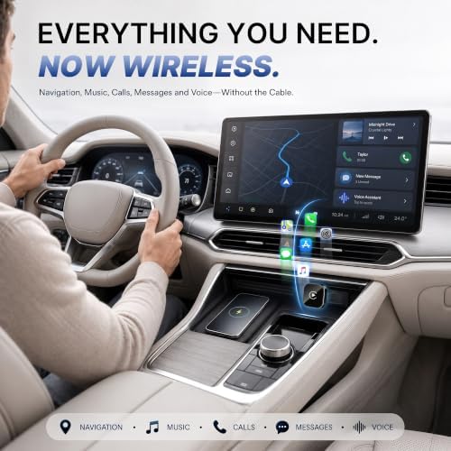 2-in1 Wireless CarPlay Adapter for Apple CarPlay & Android Auto