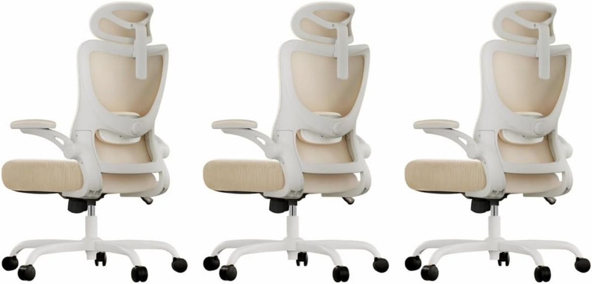 Marsail Ergonomic Office Chair: Office Desk Chair with High Back Mesh and Adjustable Lumbar Support Rolling Work Swivel Task Chairs with Wheel 3D Armrests and Headrest