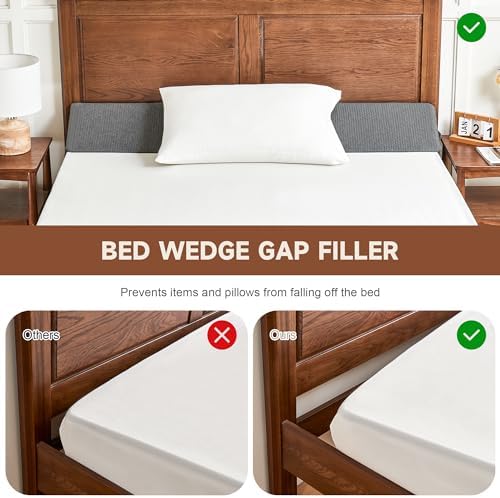 IFNOW Queen Bed Wedge Pillow(60"x6"x10"), Mattress Gap Filler 0-8", Grey