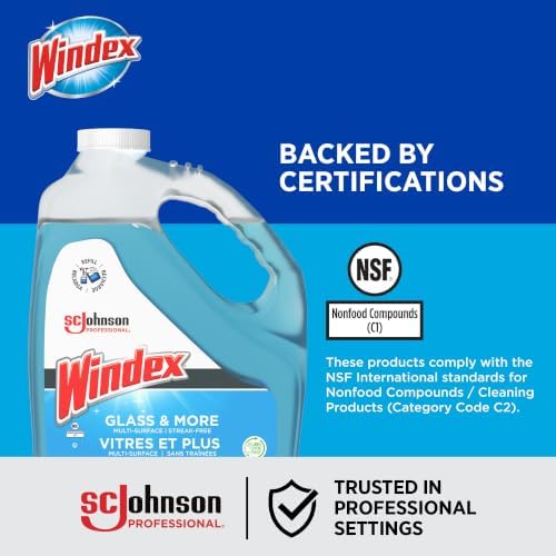 SC Johnson Professional Windex Glass Cleaner Refill, 1 Gallon, 4 Count