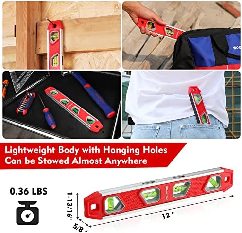 WORKPRO 12 Inch Magnetic Torpedo Level