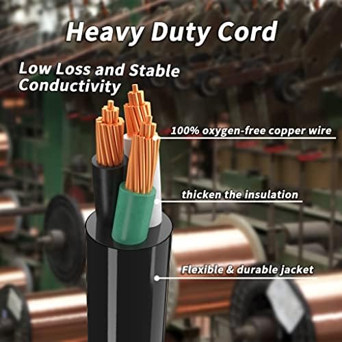 PlugSaf 50 FT 30 Amp RV Extension Cord Outdoor, 10AWG 125V 3750W STW Yellow