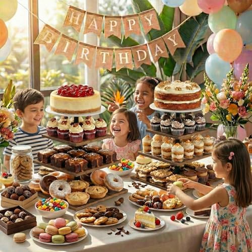 Wooden 4 Tier Cupcake Stand for 50 Cupcakes,Cupcake Holder,Cupcake Tower,Tiered Tray Stand for Birthday Bar Décor Weddings,Parties Events, Dark Brown