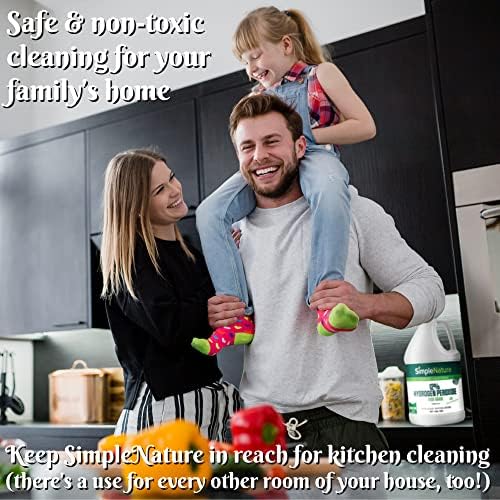 SimpleNature 12% Food Grade Hydrogen Peroxide Solution - 1 Gallon - Natural Multipurpose Cleaner - Made in USA - Ideal for Commercial, Residential, Kitchen, Bath, Laundry, and More