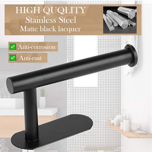 JOPOFI Toilet Paper Holder - Adhesive Toilet Paper Holder - Matte Black