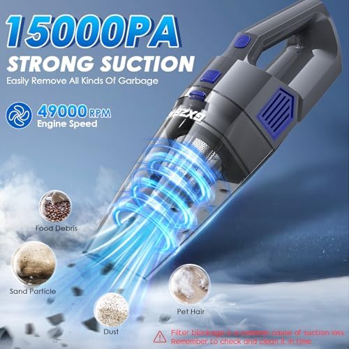 Gxzsk Handheld Vacuum Cordless, Hand Held Car Vacuum Cleaner, Hand Vacuum
