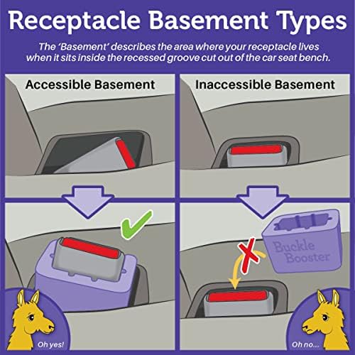 2-PACK NEW Silicone Seat Belt Buckle Booster (BPA Free) - Raises Rear Seat Belts For Easy Access - Stop Fishing for Buried Back Seat Belts - Makes Back Row Receptacle Stand Upright for Easier Buckling