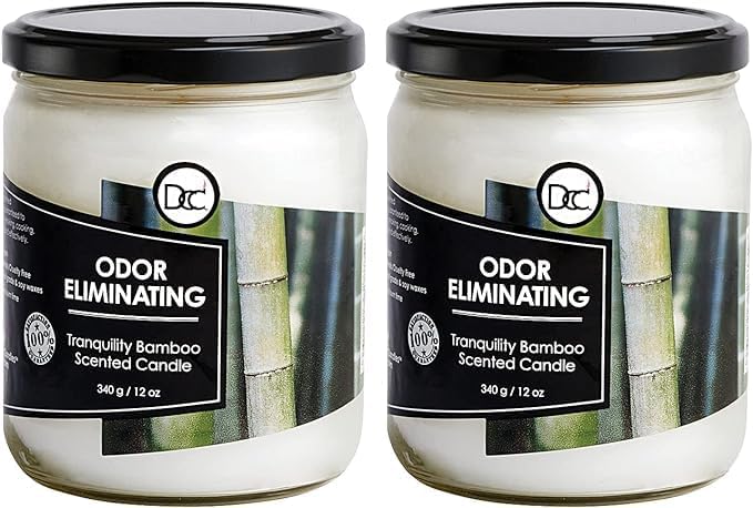 Vanilla Bean Odor Eliminating Highly Fragranced Candle - Eliminates 95% of Pet, Smoke, Food, and Other Smells Quickly - Up to 80 Hour Burn time - 12 Ounce Premium Soy Blend