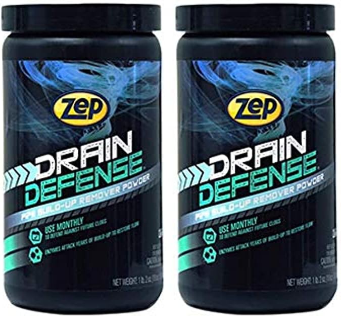 Zep Drain Defense Enzymatic Drain Cleaner Powder - 18 Ounces - ZDC16 - Safe for Pipes and Septic Systems, Pack of 1, white